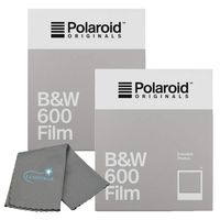 Polaroid Originals Black & White Instant Film for 600 and i-Type Cameras Bundle with a Lumintrail Cleaning Cloth