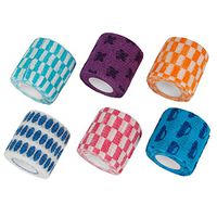 Andux Land 6 Rolls Cohesive Tape Cohesive Bandage Self-Stick Tape Adherent Wrap Random Colors Random Pattern ZZTXBD-02 (5.0cm*4.5m)