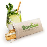 Reusable Bamboo Drinking Straws | BPA free | Ecological Alternative to Plastic straws | Strong & Durable Bamboo multi-usage straw | 12 Straws | 5.5 Inch | Bambaw