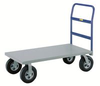 Little Giant NBB-2448-10SR Steel Deck Cushion-Load Platform Truck with 10" Puncture-Proof Rubber Tires, 1500 lbs Capacity, 48" Length x 24" Width