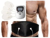 Best Powerful Pain Relief Electric Impulse 8 Modes Massager | Muscle Pulse Massager PM10AB + Extra Weight Loss Waist Belt Plus | Hand Held Massagers for Back (White)