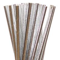 Biodegradable Paper Straws Silver Foil Solid (25)