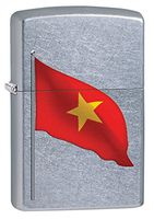 Zippo Lighter: Vietnam Flag - Street Chrome 77337