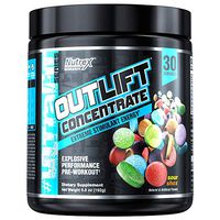 Nutrex Research Outlift Concentrate | Extreme Pre-Workout Energy | NO3-T Nitrates, Caffeine, Betaine, Choline, Tyrosine | Sour Shox | 30 Servings