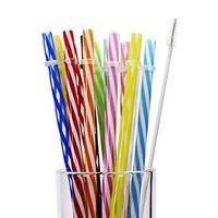 Penta Angel Reusable Plastic Straws 13pcs 9inch Bar/Pub Colored Drinking Straws With 1pcs Cleaning Brushes for Drinking Juices Smoothies Shakes