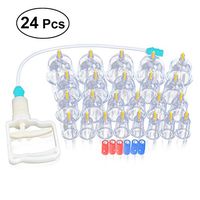 SUPVOX Chinese Biomagnetic Cupping Therapy Set Vacuum Suction Cupping Acupressure Therapy Tool for Body Relax 24Pcs