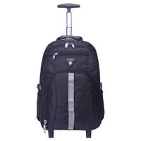 AOKING 22 Inch Water Resistant Travel School Business Rolling Wheeled Backpack with Laptop Compartment Bag, Carry On Luggage with Spinner Wheels (20 inch, Black)