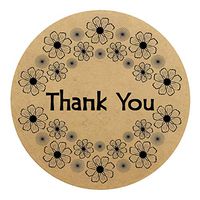 Gechtas 2" Round Kraft Thank You Stickers, Circle Labels for Wedding Shower Birthday Event Party, Company Giveaway (2 inch, 250 Pieces)