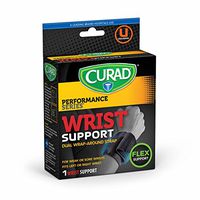 CURAD Adjustable Wrist Support Wrap, for Tendonitis, Carpal Tunnel and Sprains, Flex Support, Universal Fit