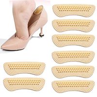 4 Pairs Heel Cushions Inserts, 4D Heel Pads for Women and Men Shoes Preventing Heel Rubbing and Slip Out Heel Protectors (4Pair Beige)
