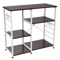 Yaheetech 35.5 inches Microwave Cart Kitchen Bakers Rack Utility Oven Stand Shelf Storage Cart 3-Tier Workstation