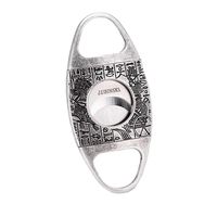 LUBINSIK Cigar Cutter Stainless Steel Double Blade Guillotine Scissors Pocket Size Smoke Knife Exquisite Engraving Patterns,Packed with Nice Gift Box (Silver)