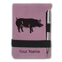 Mini Notepad, Pig, Personalized Engraving Included (Pink)