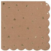 Juvale Bamboo Cocktail Napkins, Gold Stars (50 Pack)