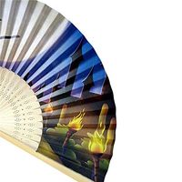 Dance Folded Hand Fan, Decoration, Wedding Fan,Halloween Pumpkin skull spider witch Hand Carved Bamboo Folding Fan Style Wooden Fan