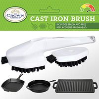 BEST Cast Iron Cleaning Brush with Free Replacement Head | Heavy Duty CastIron Cookware Griddle Cleaner Brushes