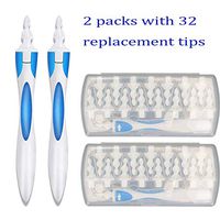Ear Wax Cleaner Smart Earwax Removal Tool Soft Safe Spiral Silicone Ear Care Kit 2 Packs with 32 Replacement Tips