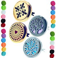4 PCS car Aromatherapy Fragrance Essential Oil Diffuser BLACK Vent Clip Stainless Steel locket with 48 Replacement Felt Pads