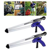 Shlia Reacher Grabber 2-Pack 32" Extra Long Folding Reaching Claw Aluminum Alloy Heavy Duty Mobility Aid Reaching Assist Tool, Arm Extension