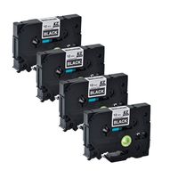 4 Pack TZe Tape 12mm Laminated Labeling Cassette Tapes Label Stickers TZe-335 TZe335 TZ-335 Compatible for Brother Label Maker P-Touch PT-H110,PT-H300,PT-H500 (12mm x8m,White on Black)