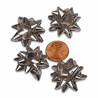 Silver Metallic Confetti Bows 1" | Quantity: 100