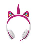 Gabba Goods Premium Safe Sound LED Light Up in The Dark Unicorn Over The Ear Comfort Padded Stereo Headphones with AUX Cable | Earphones
