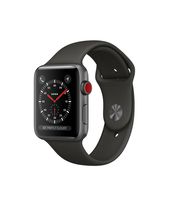 Apple watch series 3 Aluminum case Sport 42mm GPS + Cellular GSM unlocked (Space Gray Aluminum case with Black Sport Band)
