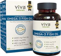 Viva Naturals Fish Omega 3 Fish Oil - Omega 3 Supplement with Essential Fatty Acid Combination of EPA & DHA, Triple Strength Wild Fish Oil Capsules with No Fish Burps, 90 Capsules