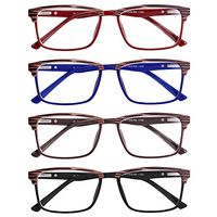 +150 Prescription Reading Glasses 4 Pack – Men’s Rectangle Designer Readers