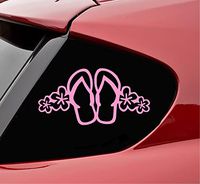 Slap-Art Flip Flop Sandals Flowers Vinyl Decal Sticker (Soft Pink)