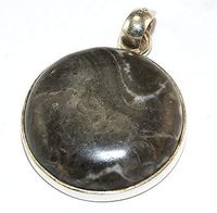 Sterling Silver Brown and Grey Gemstone Pendant Jewellery PEND493