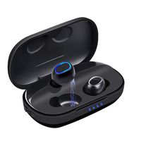 LOBKIN Bluetooth Wireless Earbuds, Latest Bluetooth TWS 5.0 Deep Bass Dual-Microphone True Wireless Sports Earbuds with Easy Pair Tech and Portable Charging Case (Black)