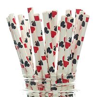 Magic Party Straws, Playing Cards Design (25 Pack) - Magician Birthday Party Supplies, Magic Trick Cake Pop Sticks, Abracadabra Magic Theme Party Favors