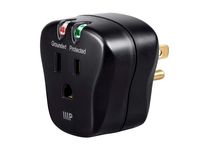 Monoprice 1 Outlet Portable Mini Power Surge Protector Wall Tap - Black | UL Rated 540 Joules with Grounded and Protected Light Indicator