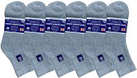 Yacht & Smith Loose Fit Non-Binding Soft Cotton Diabetic Crew and Ankle Socks, Bulk Value Pack (6 Pack Gray Ankle, Women (9-11))