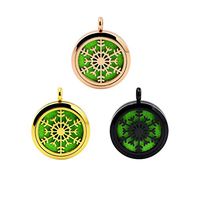 3Pcs Snowflake Aromatherapy Essential Oil Diffuser Pendant Stainless Steel Necklace Pendant with 21 Refill Pads