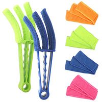 EudoUS Window Blind Cleaner Duster Brush Kit 2 Pack Brush with 6 Microfiber Sleeves Blind Cleaner Tools for Window Blinds Air Conditioner