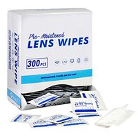 Noble Pre-Moistened Lens and Screen Cleaning Wipes for Glasses Eyewear, Smartphones, Camera Lenses, Small Electronic Devices, Touchscreens, Individually Wrapped, Residue-Free, 5”x 6” (300 Wipes)