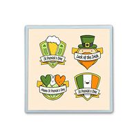 Contact Lens Box Holder Container Case Storage Eyecare Kit -Hand Drawn St Patrick's Day