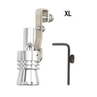 Jessie storee 3PCS Turbo Sounder Maker+ Tool Exhaust Pipe Oversized Roar Simulator Car Sound Auto Loud Whistle Modified Turbine Tailpipe Valve Sound Wave Fried Street (3PC,XL:2.2"-3.35", Silver)