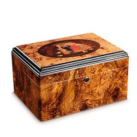 LS-Cigarette Cigar Box - moisturizing Box Cedar Wood Piano Paint Large Capacity humidifying moisturizing humidor /& (Color : A)