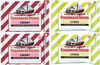 Fisherman's Friend Lozenges Duo Set (Cherry and Citrus Flavors) Fresh Breath and Extra Strong Cough Sugar Free Lozenges 25g Each (Pack of 4)