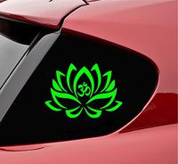 Slap-Art Lotus Flower Om Yoga Vinyl Decal Sticker (Lime Green)