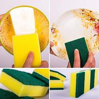 20pcs Kitchen Double Layer Cleaning Sponge Strong Water Absorption Soft Dish Washing Sponge