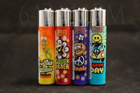 4 New Refillable Original Clipper Lighters Hippi Design