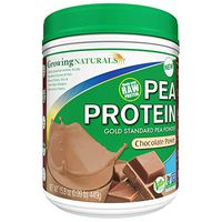 Growing Naturals | Plant Based Protein, Gold Standard Raw Pea Protein Powder | Chocolate Power | Non-GMO, Vegan, Gluten-Free, Keto Friendly, Shelf-Stable | 1LB