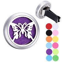 SG Butterfly Car Air Freshener Aromatherapy Essential Oil Diffuser Stainless Steel Locket