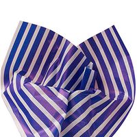 Royal Blue Awning Stripes on White Tissue Paper for Gift Wrapping 20"x30" Sheets - 50ct