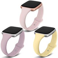 Kmasic Compatible Versa Bands 3 Pack, Narrow Slim Soft Silicone Small Replacement Wristband for Versa/Versa Lite Edition Women Men, A-3Pack, Large