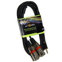 Accenta ACC-2820 Braided Cable with 3.5mm Stereo Plug to 2 XLR, 20'